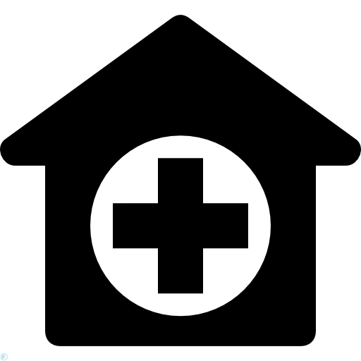 دانلود آیکون بیمارستان (استایل توپر مشکی) با فرمت PNG