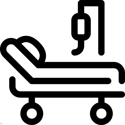 دانلود آیکون بیمارستان (استایل خطی مشکی) با فرمت PNG