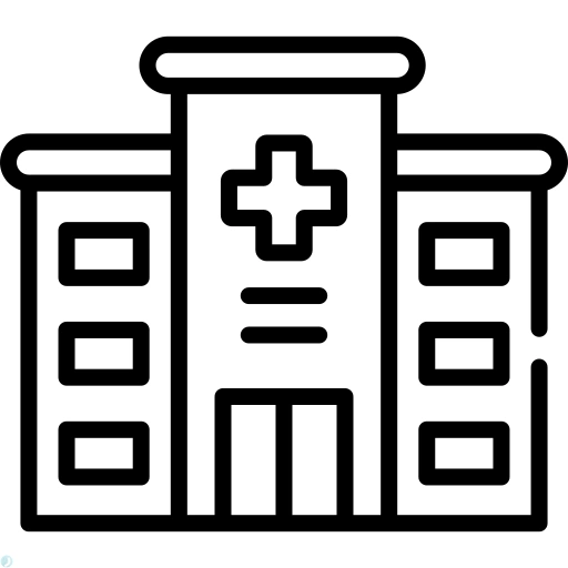 دانلود آیکون بیمارستان (استایل خطی مشکی) با فرمت PNG