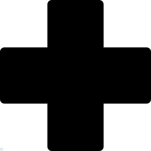 دانلود آیکون بیمارستان (استایل توپر مشکی) با فرمت PNG