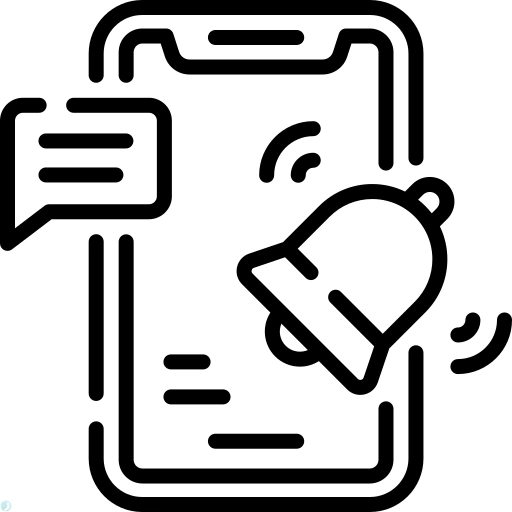 دانلود آیکون نوتیفیکیشن (استایل خطی مشکی) با فرمت PNG