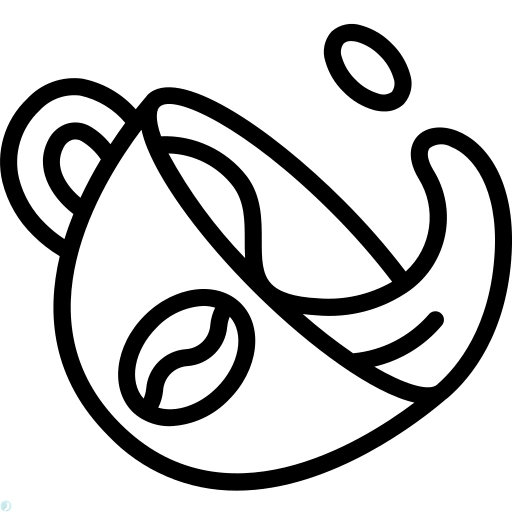 دانلود آیکون قهوه (استایل خطی مشکی) با فرمت PNG