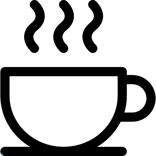 دانلود آیکون قهوه (استایل خطی مشکی) با فرمت PNG