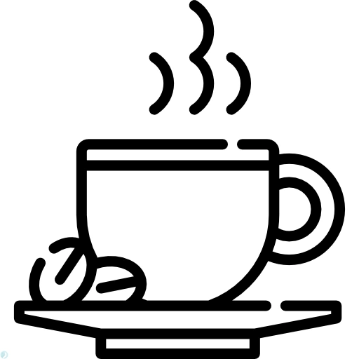 دانلود آیکون قهوه (استایل خطی مشکی) با فرمت PNG