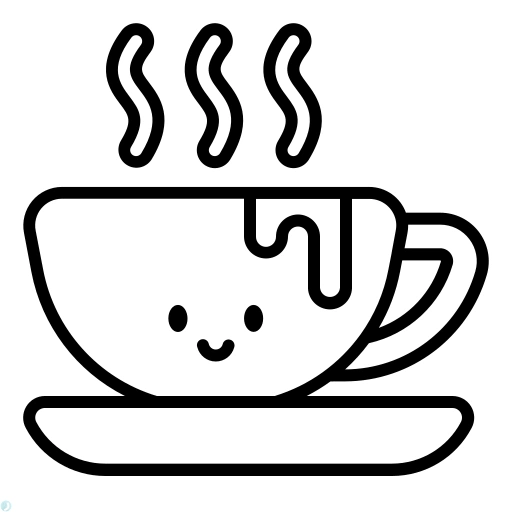 دانلود آیکون قهوه (استایل خطی مشکی) با فرمت PNG