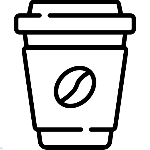 دانلود آیکون قهوه (استایل خطی مشکی) با فرمت PNG