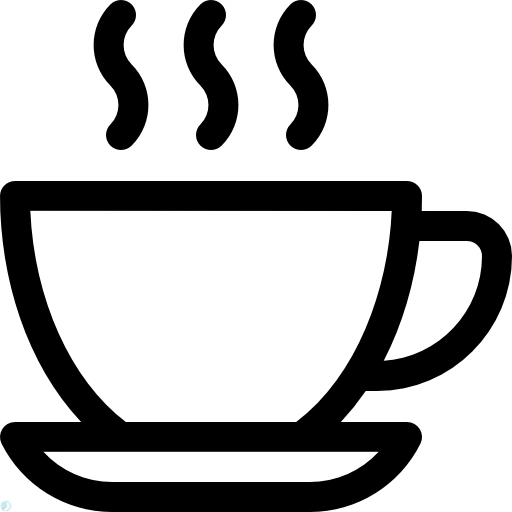 دانلود آیکون قهوه (استایل خطی مشکی) با فرمت PNG