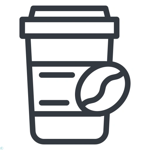 دانلود آیکون قهوه (استایل خطی مشکی) با فرمت PNG