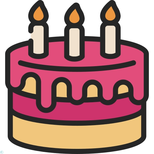 دانلود آیکون کیک (استایل خطی رنگی) با فرمت PNG