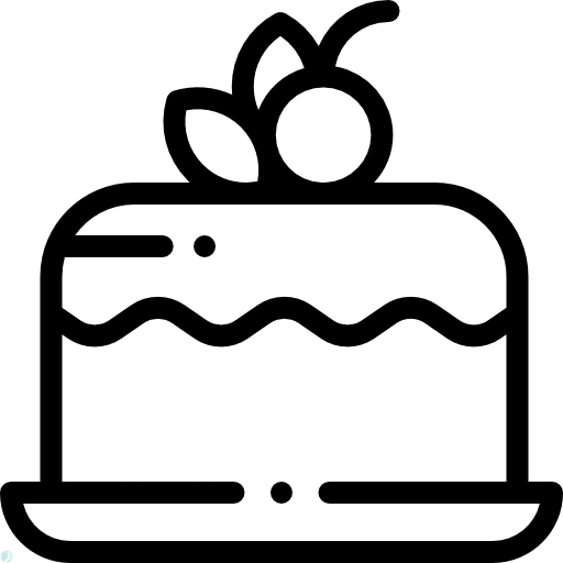 دانلود آیکون کیک (استایل خطی مشکی) با فرمت PNG