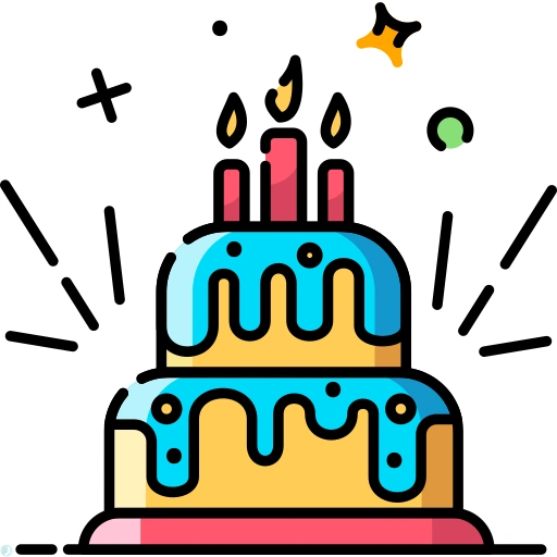 دانلود آیکون کیک (استایل خطی رنگی) با فرمت PNG