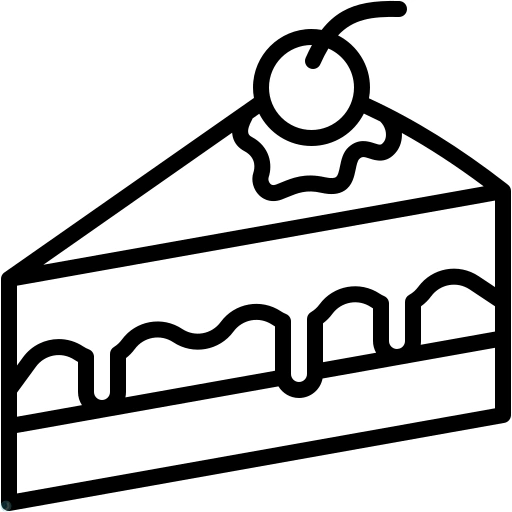 دانلود آیکون کیک (استایل خطی مشکی) با فرمت PNG