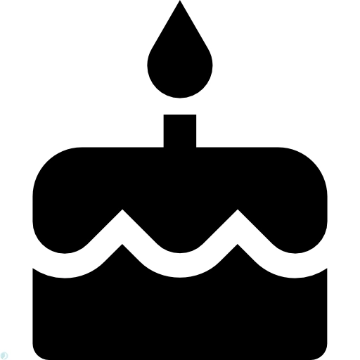 دانلود آیکون کیک (استایل توپر مشکی) با فرمت PNG