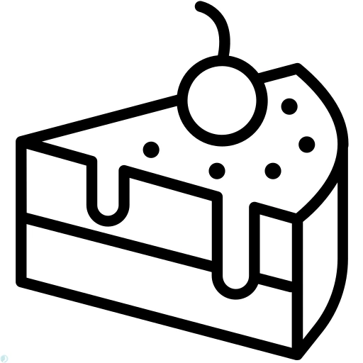 دانلود آیکون کیک (استایل خطی مشکی) با فرمت PNG