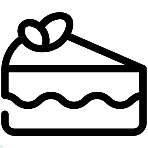 دانلود آیکون کیک (استایل خطی مشکی) با فرمت PNG