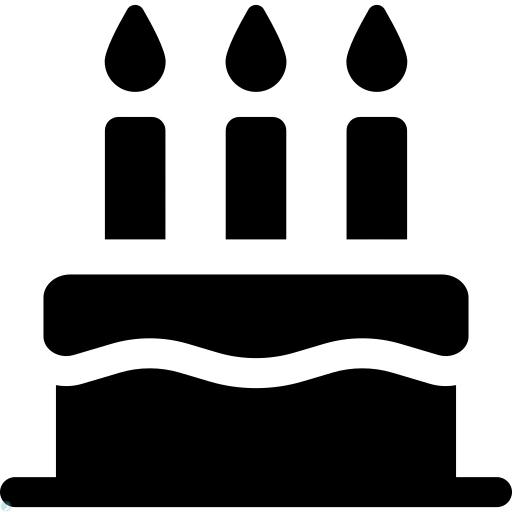 دانلود آیکون کیک (استایل توپر مشکی) با فرمت PNG