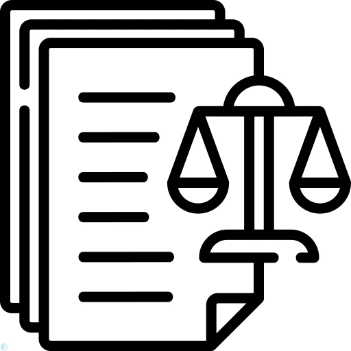 دانلود آیکون قانون (استایل خطی مشکی) با فرمت PNG