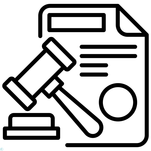 دانلود آیکون قانون (استایل خطی مشکی) با فرمت PNG