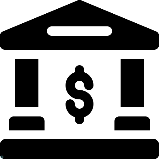 دانلود آیکون بانک (استایل توپر مشکی) با فرمت PNG