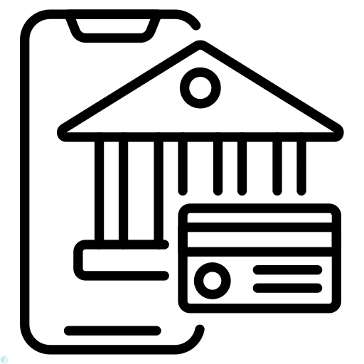 دانلود آیکون بانک (استایل خطی مشکی) با فرمت PNG