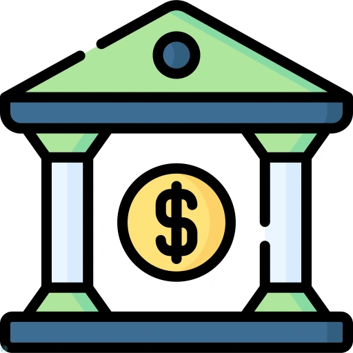 دانلود آیکون بانک (استایل خطی رنگی) با فرمت PNG