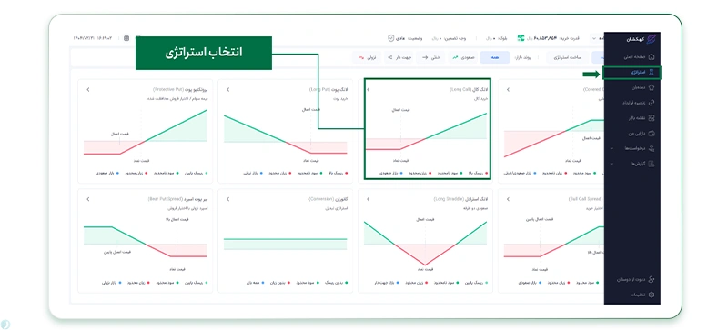 نحوه اجرای استراتژی لانگ کال در سامانه کهکشان