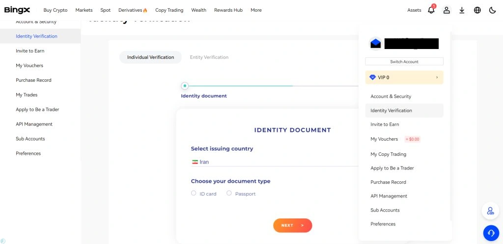 احراز هویت در صرافی بینگ‌ایکس
