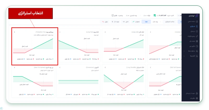 نحوه اجرای استراتژی Protective Put در سامانه کهکشان