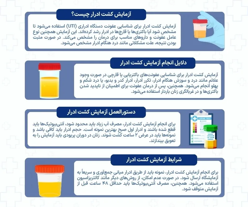 اینفوگرافی آزمایش کشت ادرار