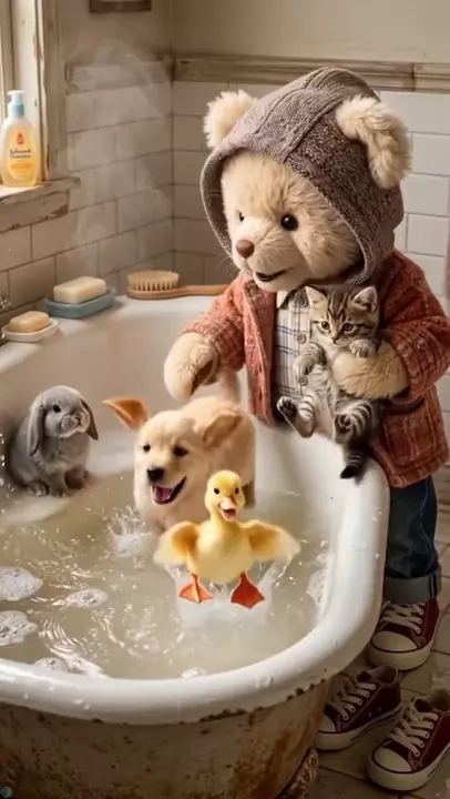 حموم رفتن حیونا این شکلیه😍