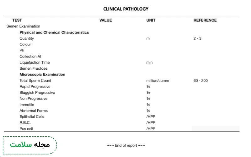 اسپرم نرمال در آزمایش چه ویژگی‌هایی دارد؟