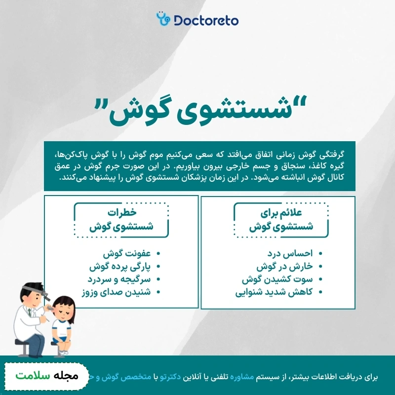 اینفوگرافی شستشوی گوش