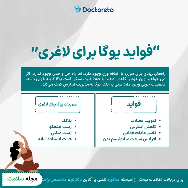 اینفوگرافی فواید یوگا برای لاغری