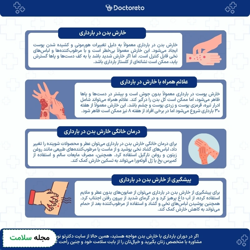 اینفوگرافی خارش بدن در بارداری