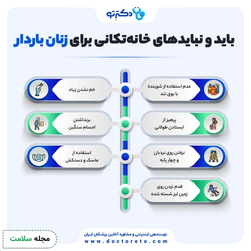 اینفوگرافی خانه تکانی زن باردار