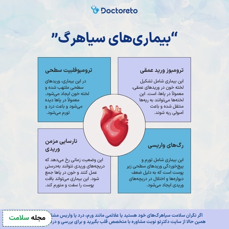 اینفوگرافی بیماری های سیاهرگ