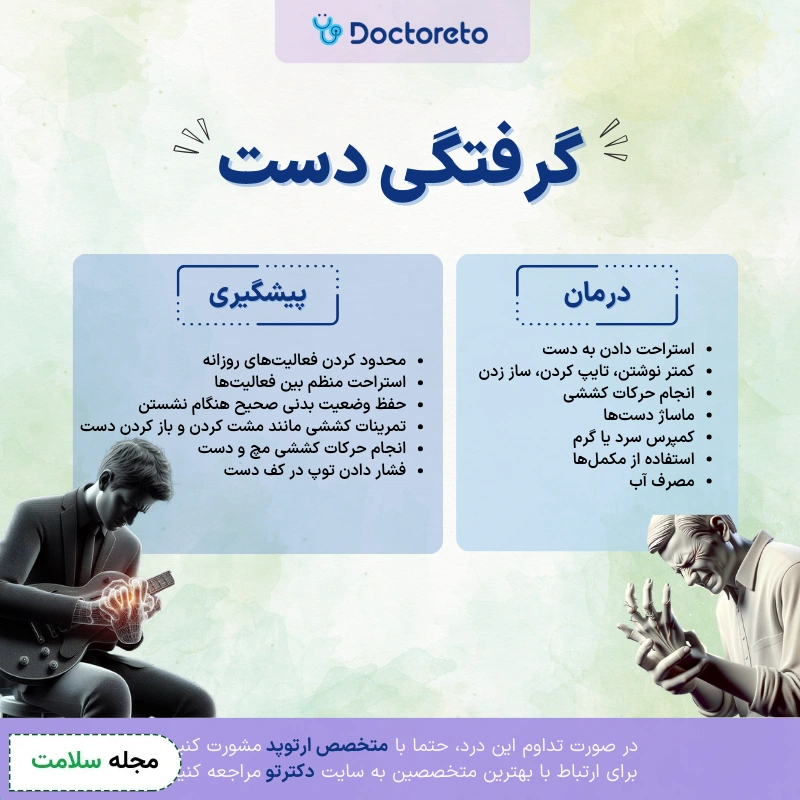 اینفوگرافی گرفتگی دست