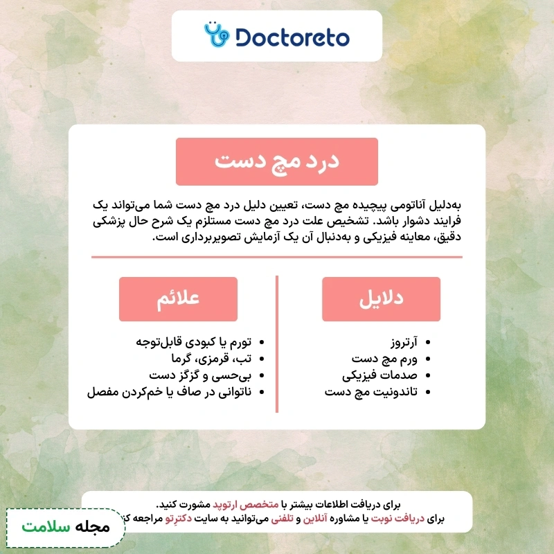 اینفوگرافی درد مچ دست