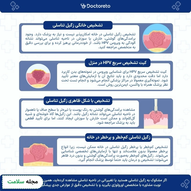 اینفوگرافی تشخیص زگیل تناسلی در خانه