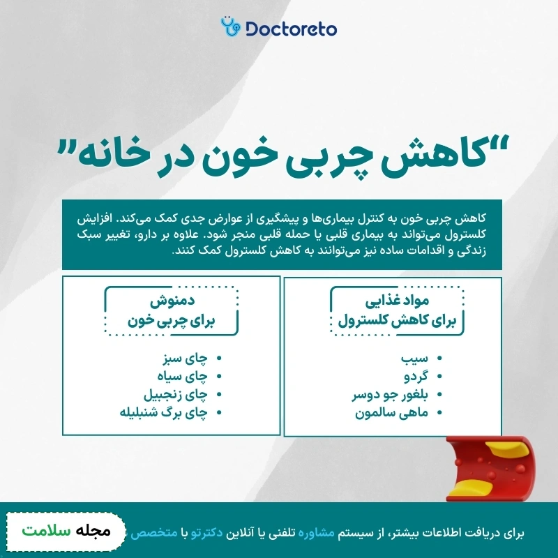 اینفوگرافی کاهش چربی خون خانگی