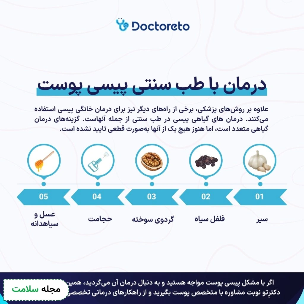 اینفوگرافی درمان پیسی با طب سنتی