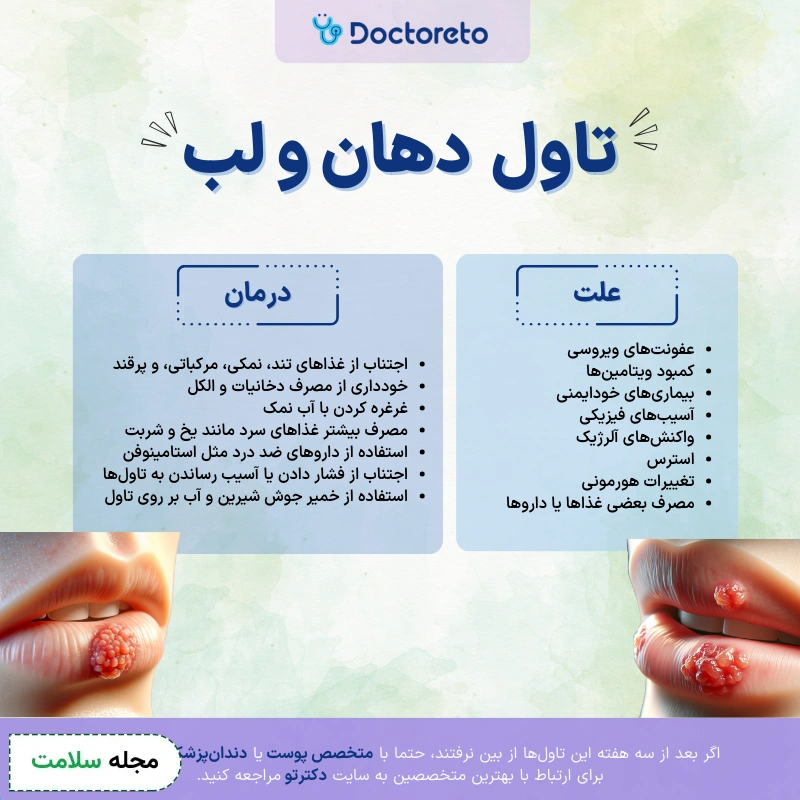 اینفوگرافی تاول لب و دهان