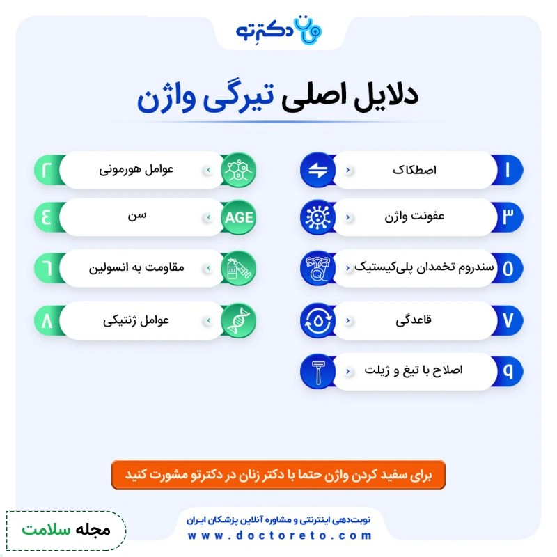 اینفوگرافی دلایل تیرگی واژن