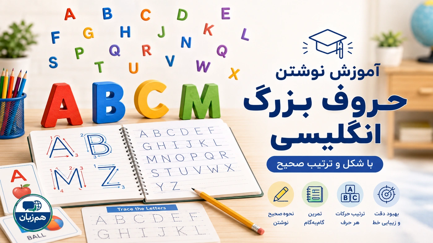 آموزش نوشتن حروف بزرگ انگلیسی با شکل و ترتیب صحیح