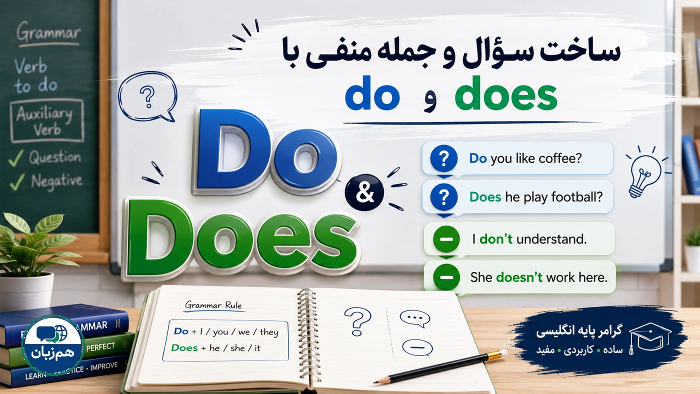 ساخت سوال و جمله منفی با do و does