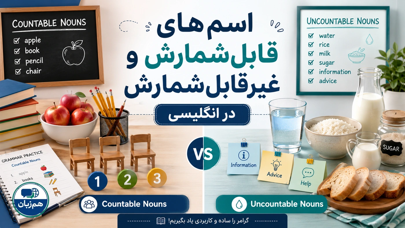اسم‌های قابل‌شمارش و غیرقابل‌شمارش در انگلیسی