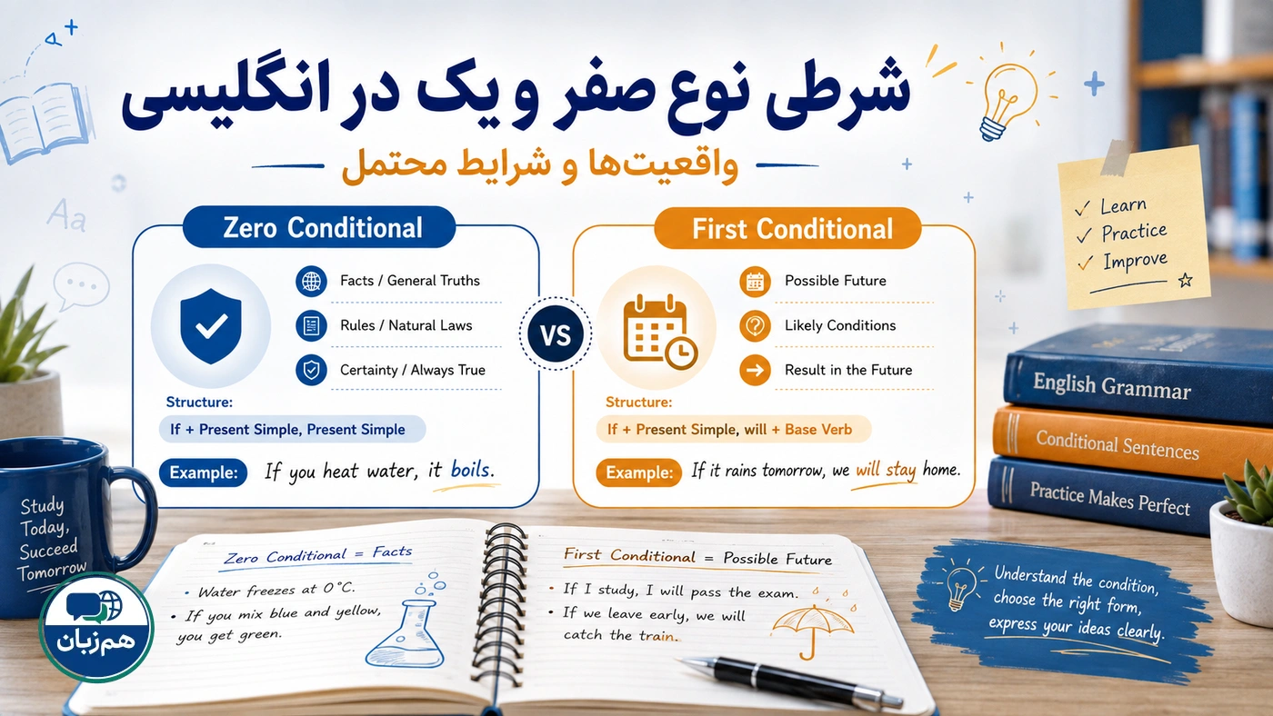 شرطی نوع صفر و یک در انگلیسی؛ واقعیتها و شرایط محتمل