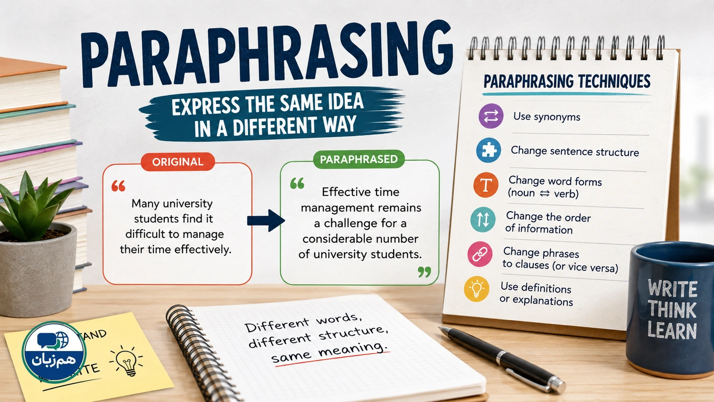 بازنویسی و Paraphrasing در انگلیسی بدون تغییر معنا