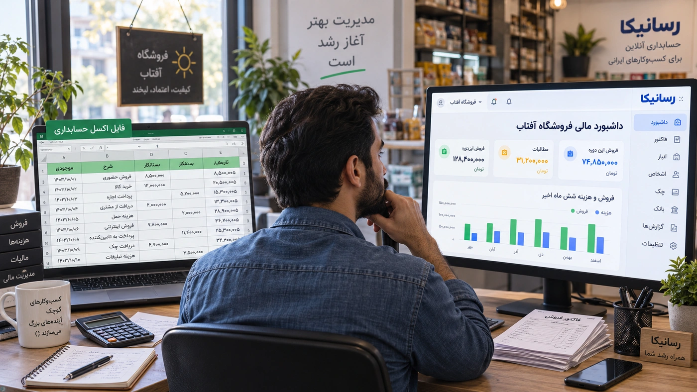 حسابداری با اکسل یا نرمافزار آنلاین؟ راهنمای انتخاب برای کسبوکارهای کوچک