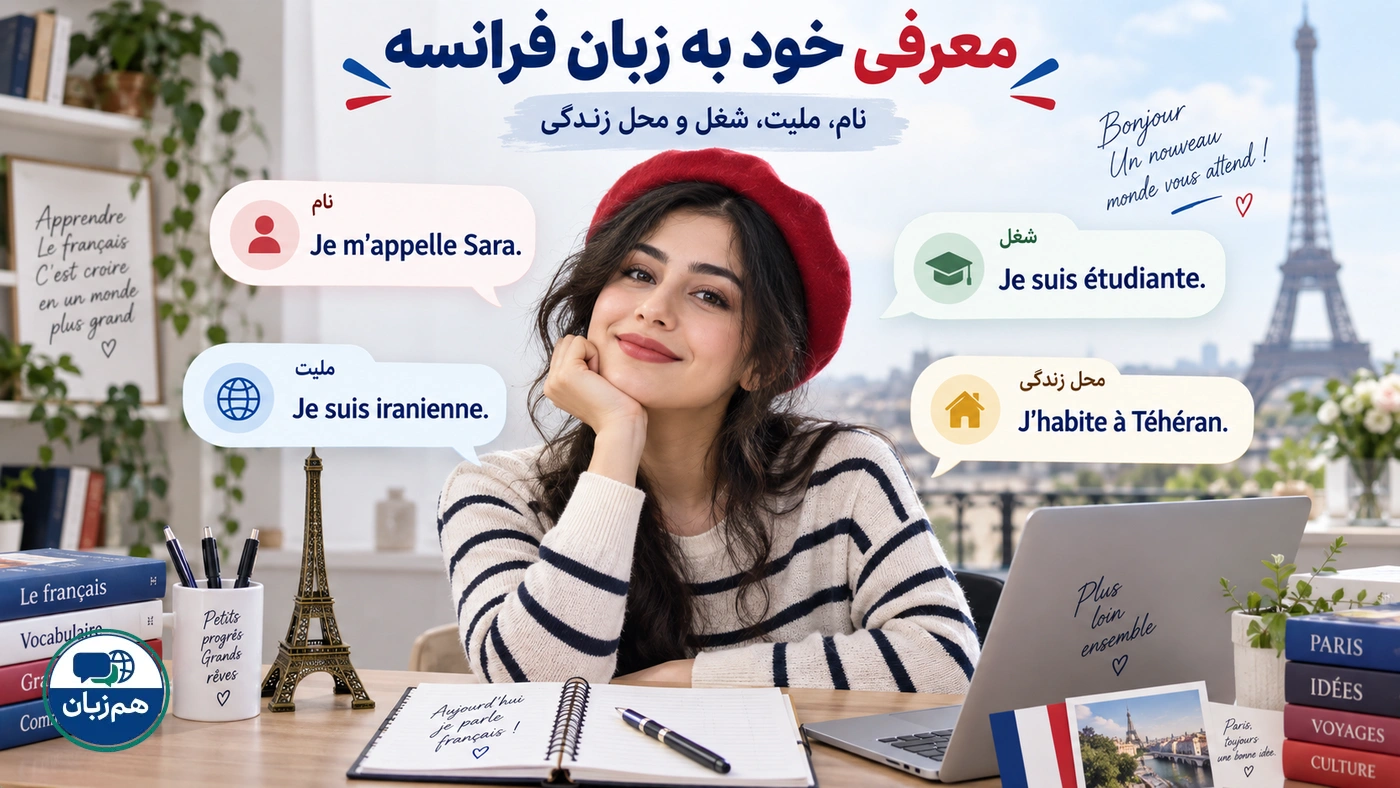 معرفی خود به زبان فرانسه؛ نام، ملیت، شغل و محل زندگی